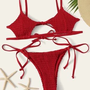 Smocked Star Top w/ Tie Side Bikini Set